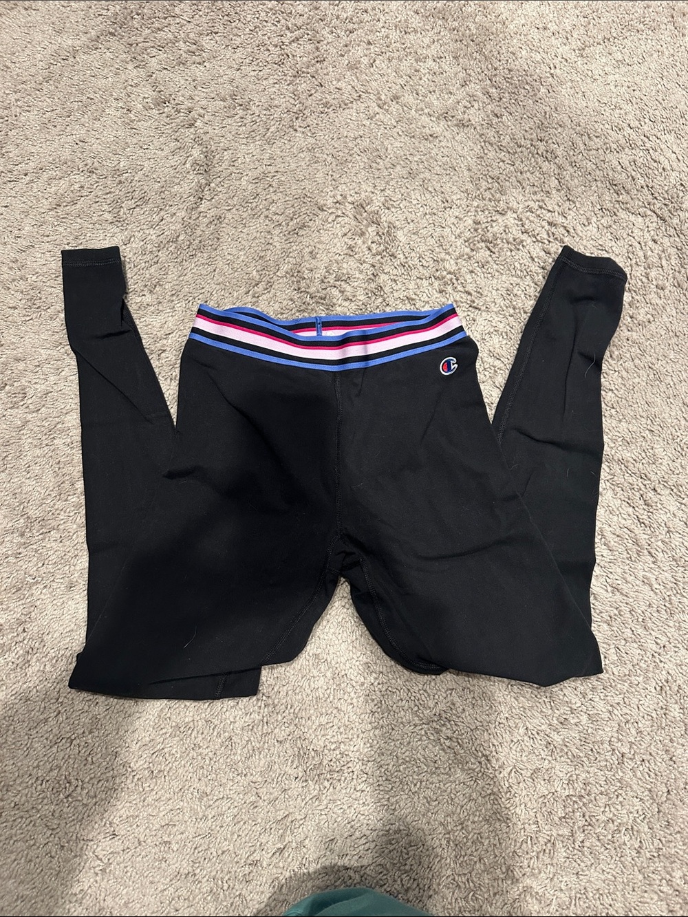 Champion Black Skinny Jeans with Multicolor Striped Waistband